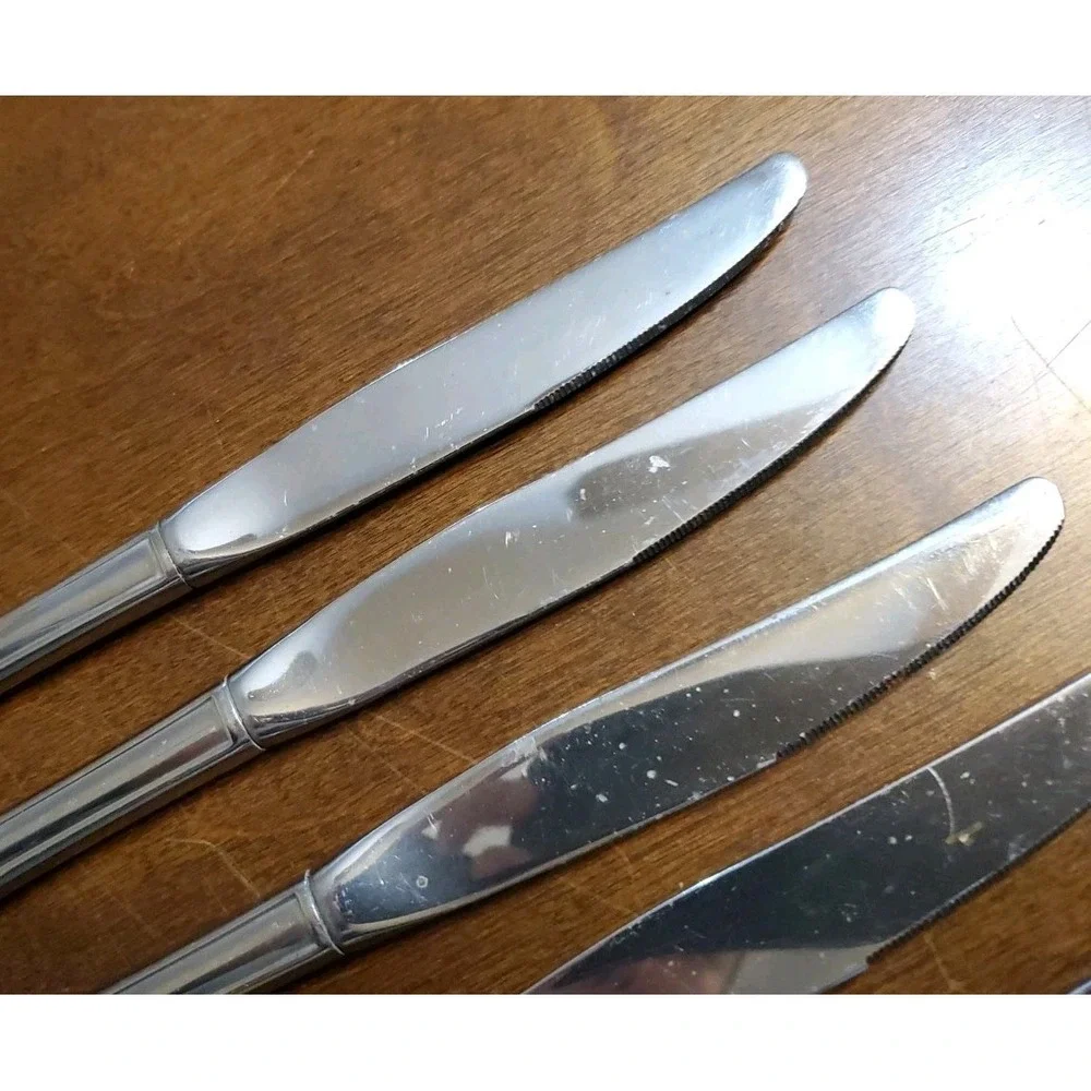 6 Oneida USA BANCROFT Dinner Knives Stainless Flatware